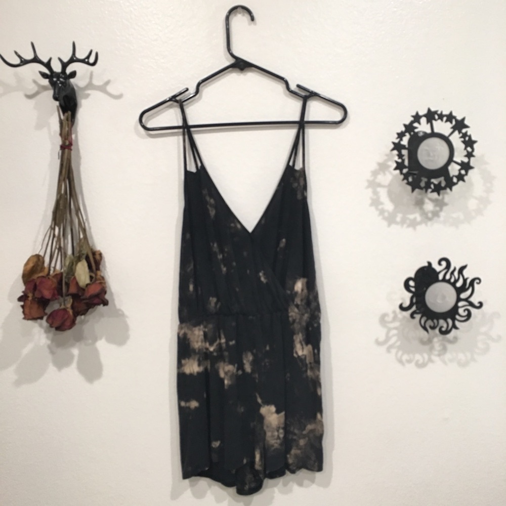 Fashion Nova Tie dyed bleached Romper